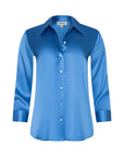 Dani Silk Blouse Regatta Blue Tops - Button Down L'Agence 