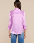 Dani 3/4 Sleeve Silk Blouse Vivid Violet Tops - Button Down L'Agence 