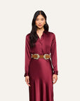Tyler Long Sleeve Blouse Merlot Red Tops - Blouses L'Agence 