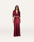 Tyler Long Sleeve Blouse Merlot Red Tops - Blouses L'Agence 
