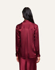 Tyler Long Sleeve Blouse Merlot Red Tops - Blouses L'Agence 