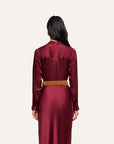 Tyler Long Sleeve Blouse Merlot Red Tops - Blouses L'Agence 