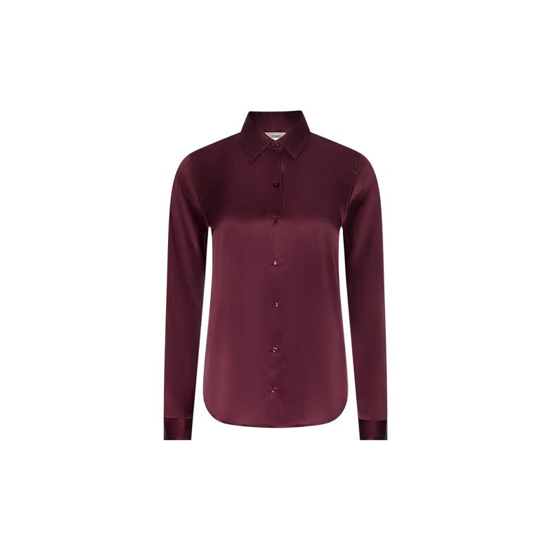 Tyler Long Sleeve Blouse Merlot Red Tops - Blouses L'Agence 