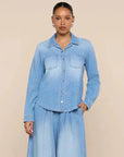 Isla Denim Shirt Havana Tops - Button Down L'Agence 