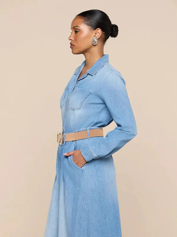 Isla Denim Shirt Havana Tops - Button Down L'Agence 
