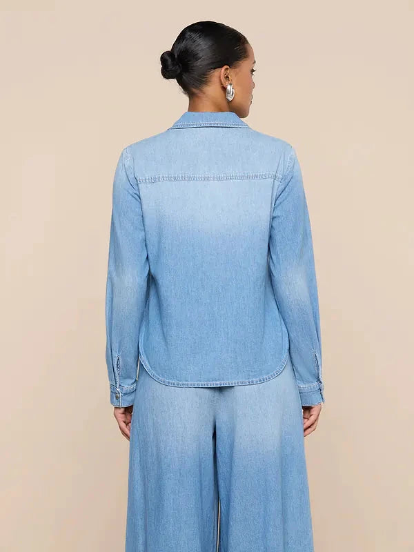 Isla Denim Shirt Havana Tops - Button Down L'Agence 