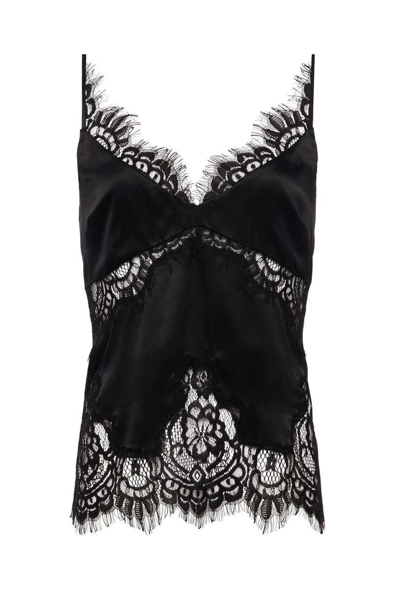 Mitsu Lace Trim Camisole Black Tops - Tanks L'Agence 