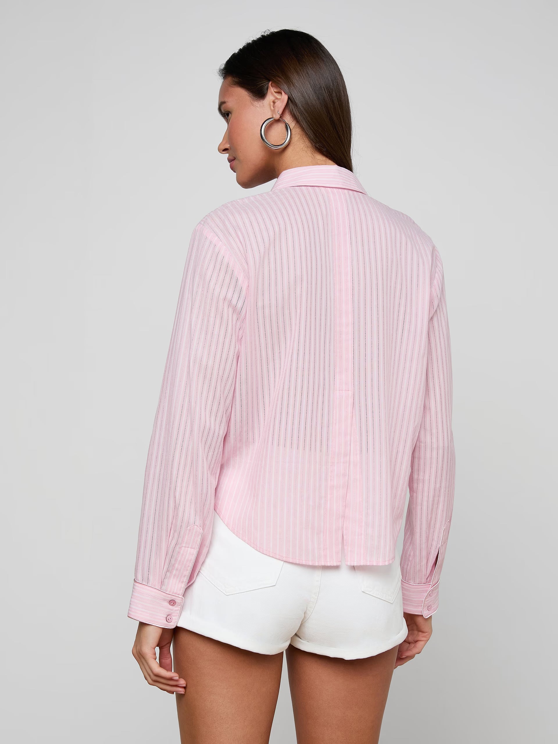 Cosette Shirt Ivory/Pink Stripe Tops - Button Down L'Agence 
