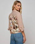 Fawn Scarf 3/4 Sleeve Western Cards Tops - Button Down L'Agence 