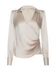 Bernice Satin Wrap Blouse Champagne Tops - Blouses L'Agence 