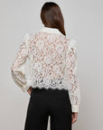 Anita Lace Button Up Ivory Tops - Button Down L'Agence 