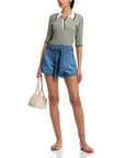 Soza Polo Top Navy Cactus polo Veronica Beard 