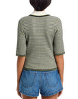 Soza Polo Top Navy Cactus polo Veronica Beard 