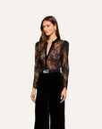 Dorothea Velvet Lace Blouse Black Tops - Blouses L'Agence 