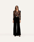 Dorothea Velvet Lace Blouse Black Tops - Blouses L'Agence 