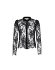 Dorothea Velvet Lace Blouse Black Tops - Blouses L'Agence 