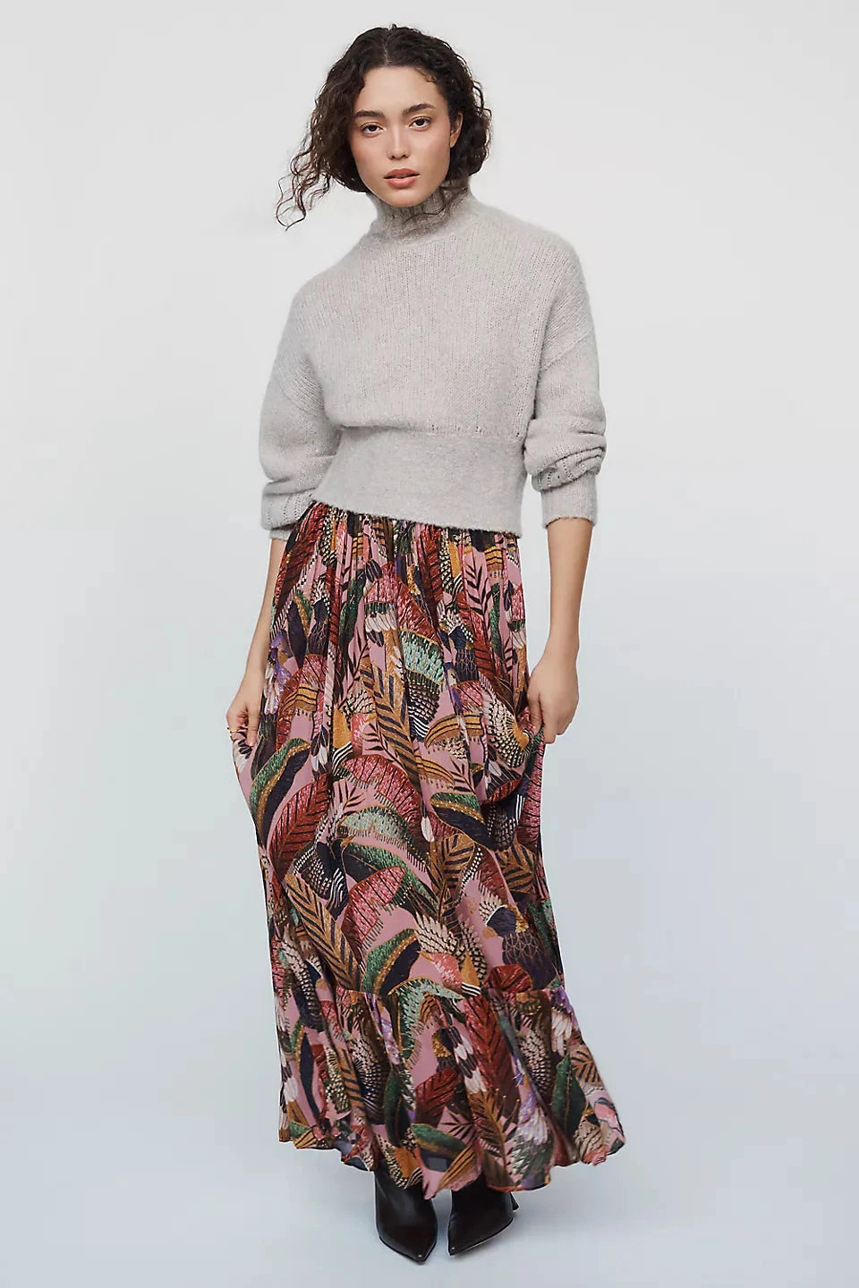 Artisanal Birds Maxi Skirt Pink Skirts - Maxi Farm Rio 