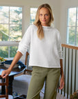 Monterey Pointelle Sweater White Sweater - Crewneck Frank & Eileen 