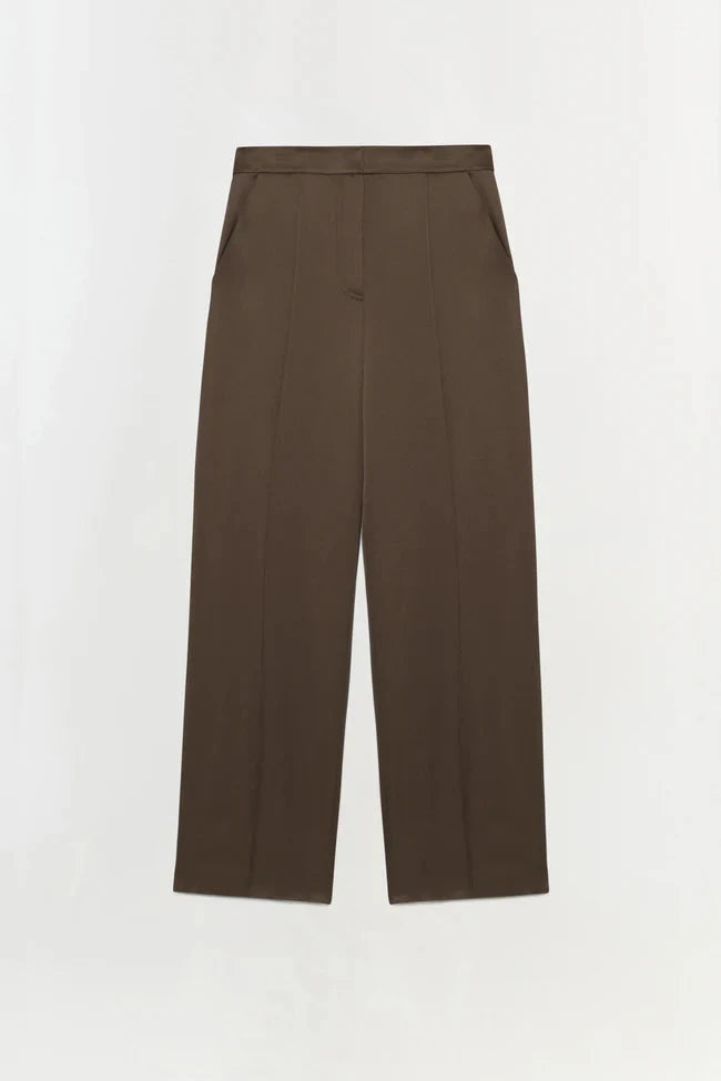 Kyra Satin Wide Leg Pant Cocoa Pants - Trousers Simkhai 