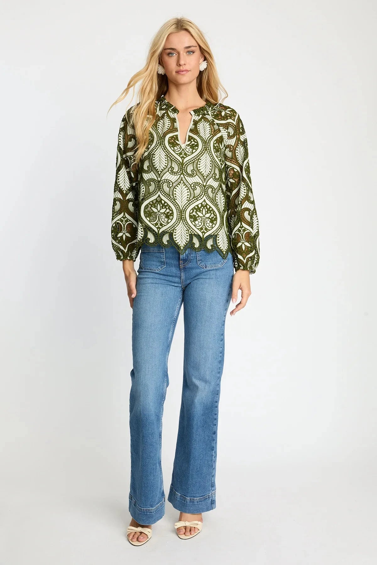 Miki Top Lace Green Tops - Blouses Caballero 