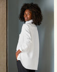 Eileen Sweatshirt Button Up Triple Fleece White Tops - Button Down Frank & Eileen 