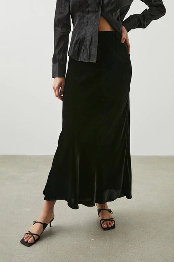 Leia Skirt Velvet Black Skirts - long Rails 