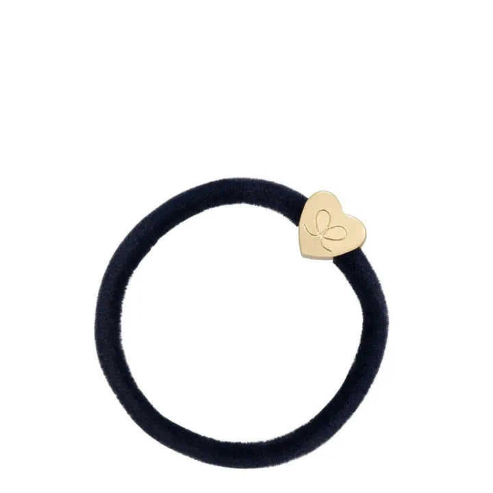 Velvet Gold Heart Hair Tie Black Beauty & Hair By Eloise 