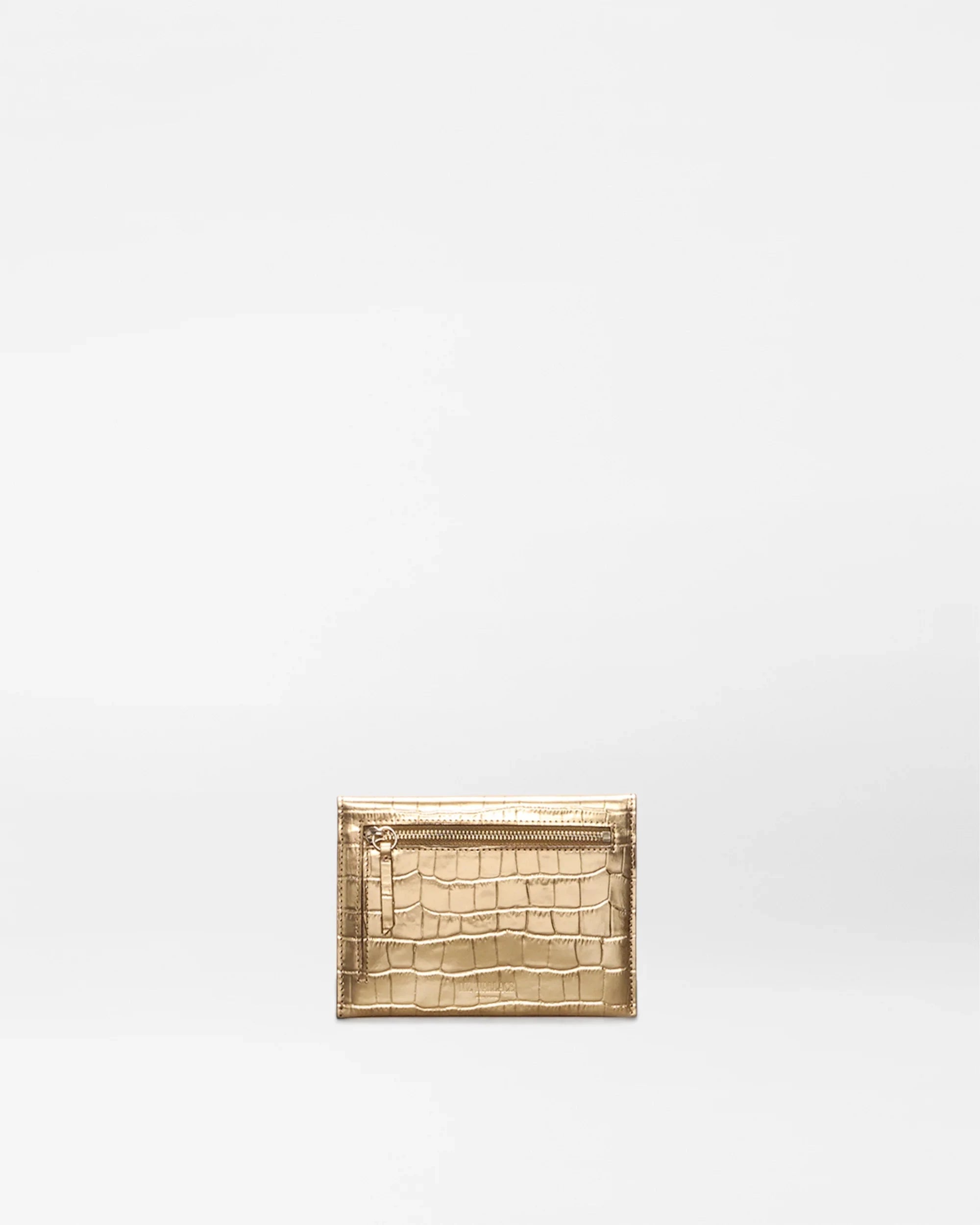Greta Wallet Croc Effect Gold Wallets MZ Wallace 