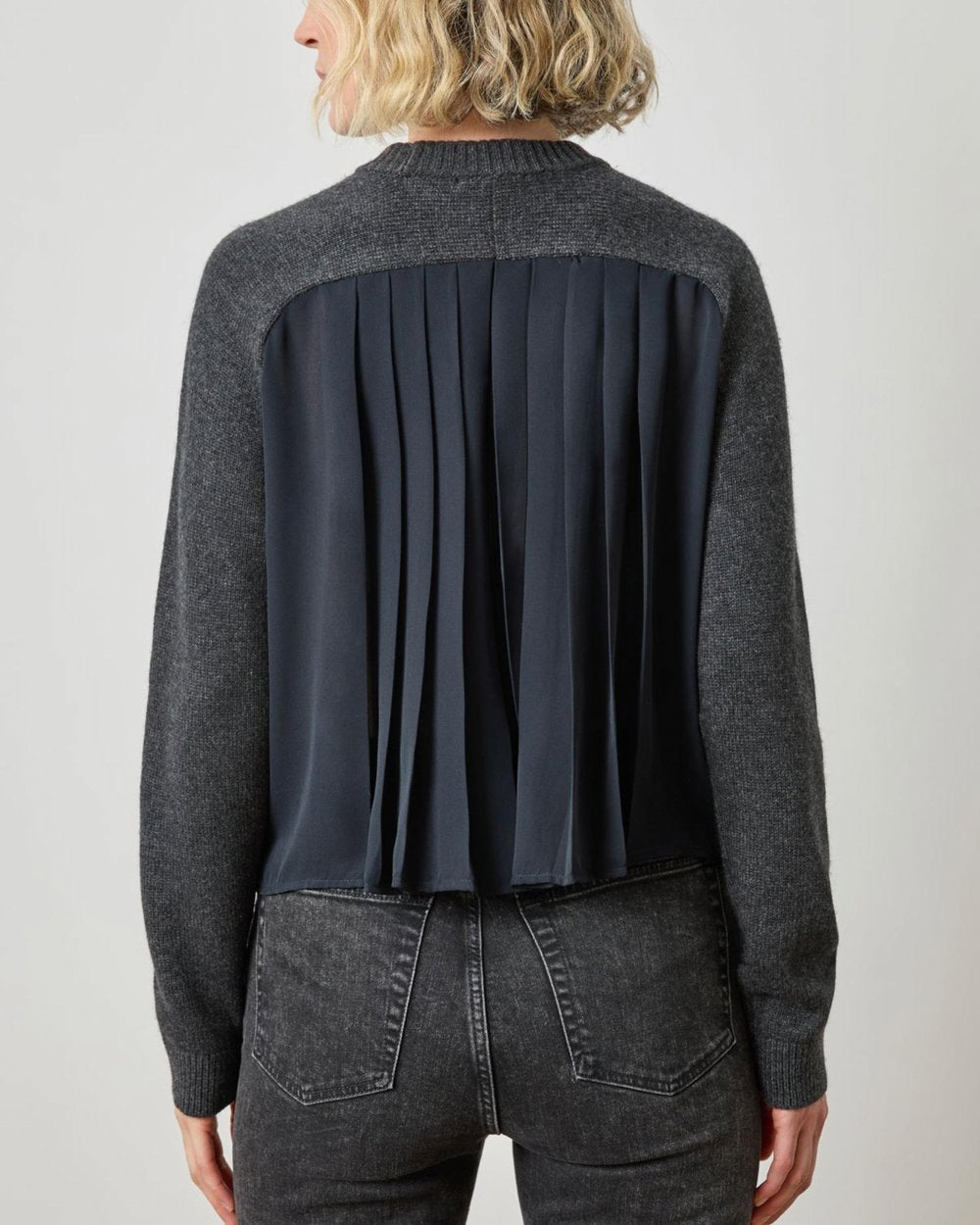 Pleat Back Raglan Sweater Caviar Sweater - Crewneck Lilla P 