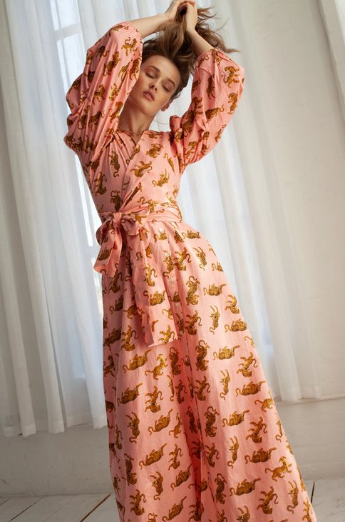 Monica Tiger Dress Pink Dresses - Midi Guadalupe 