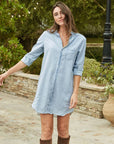 Mary Classic Shirtdress Classic Blue Tattered Wash