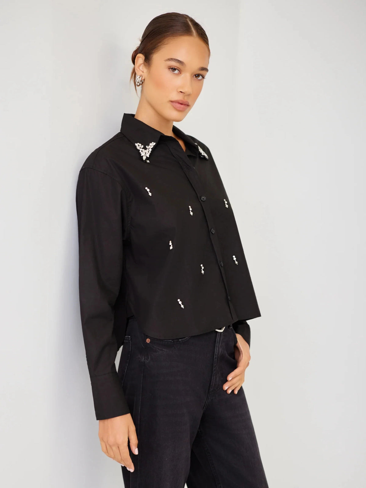 Lisa Embellished Button Up Top Tops - Button Down Fifteen Twenty 