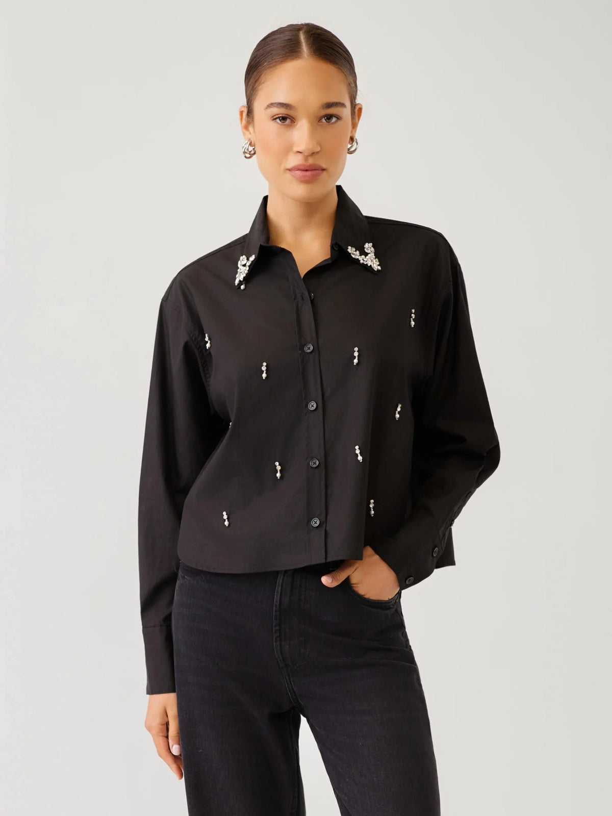 Lisa Embellished Button Up Top Tops - Button Down Fifteen Twenty 