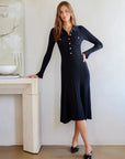 Ellie Ribbed Sweater Dress Black Dresses - Midi Fifteen Twenty 