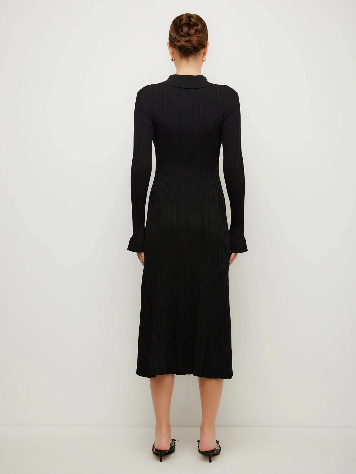 Ellie Ribbed Sweater Dress Black Dresses - Midi Fifteen Twenty 