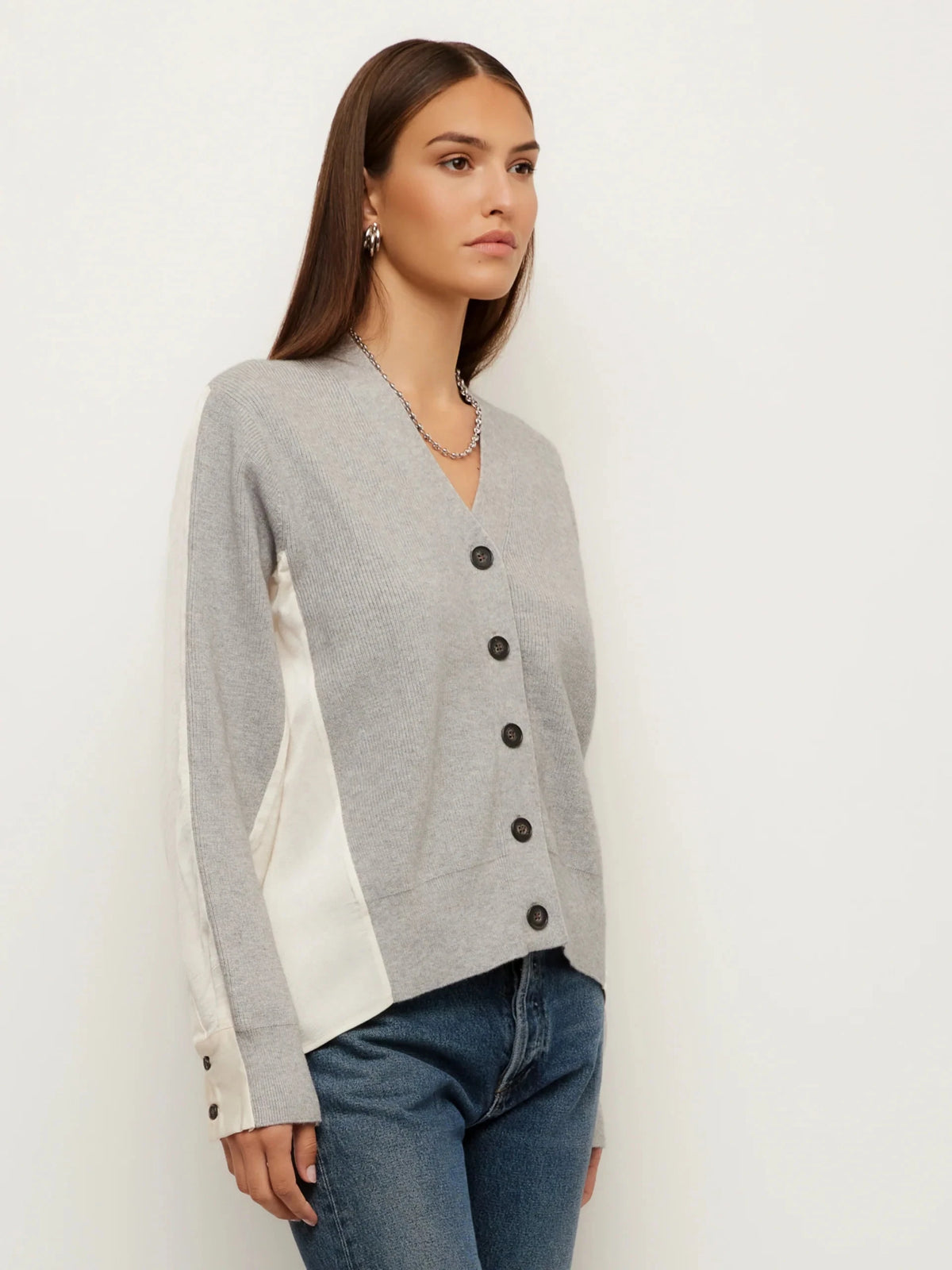Celine Mixed Media Cardigan Sweater - Cardigans Fifteen Twenty 