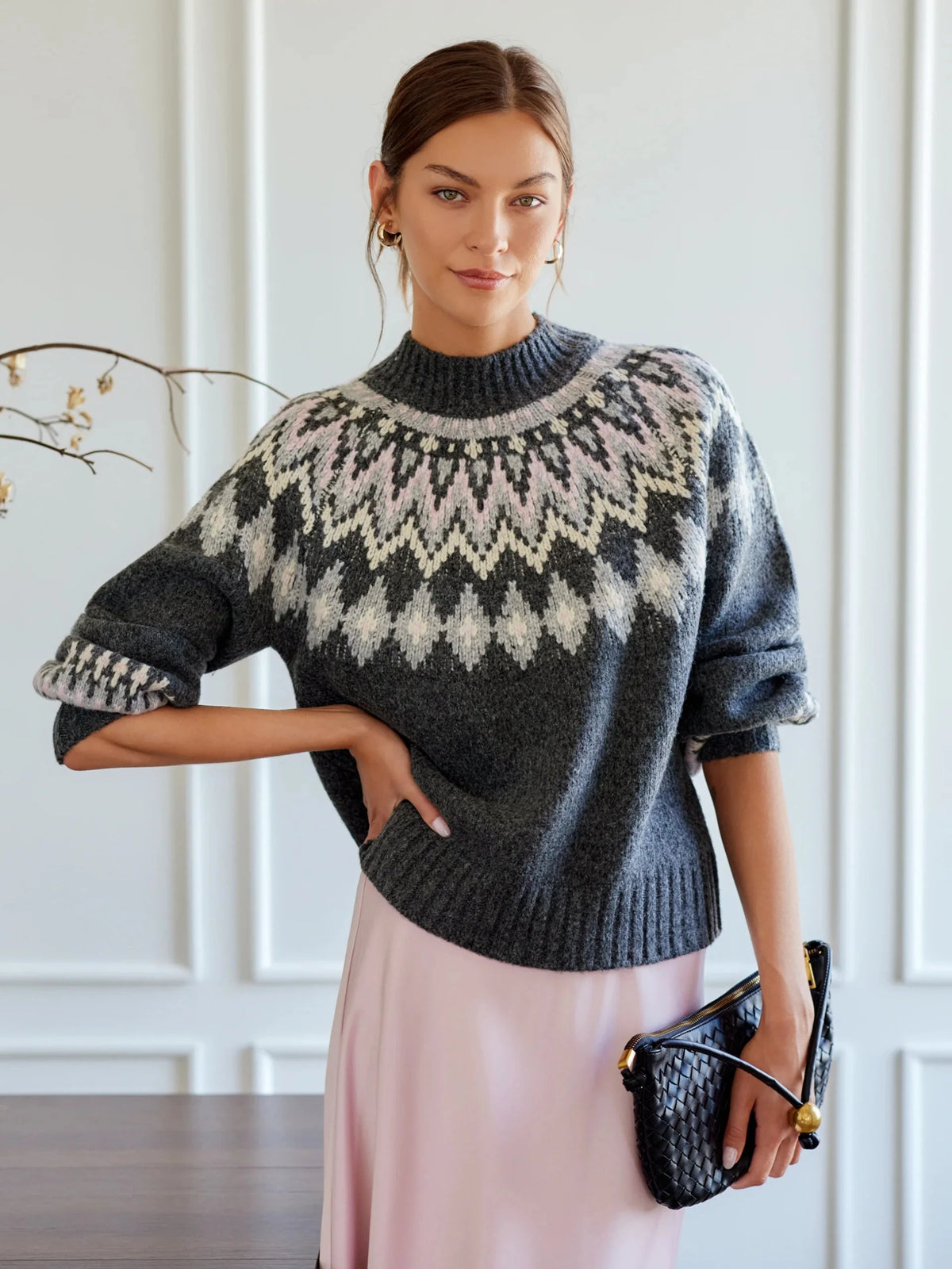 Zarah Jacquard Sweater Sweater - Crewneck Fifteen Twenty 