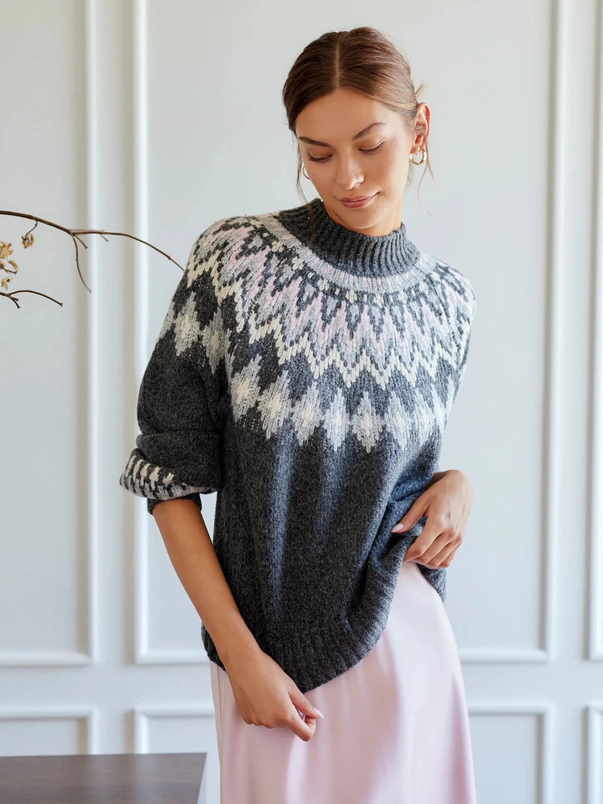 Zarah Jacquard Sweater Sweater - Crewneck Fifteen Twenty 
