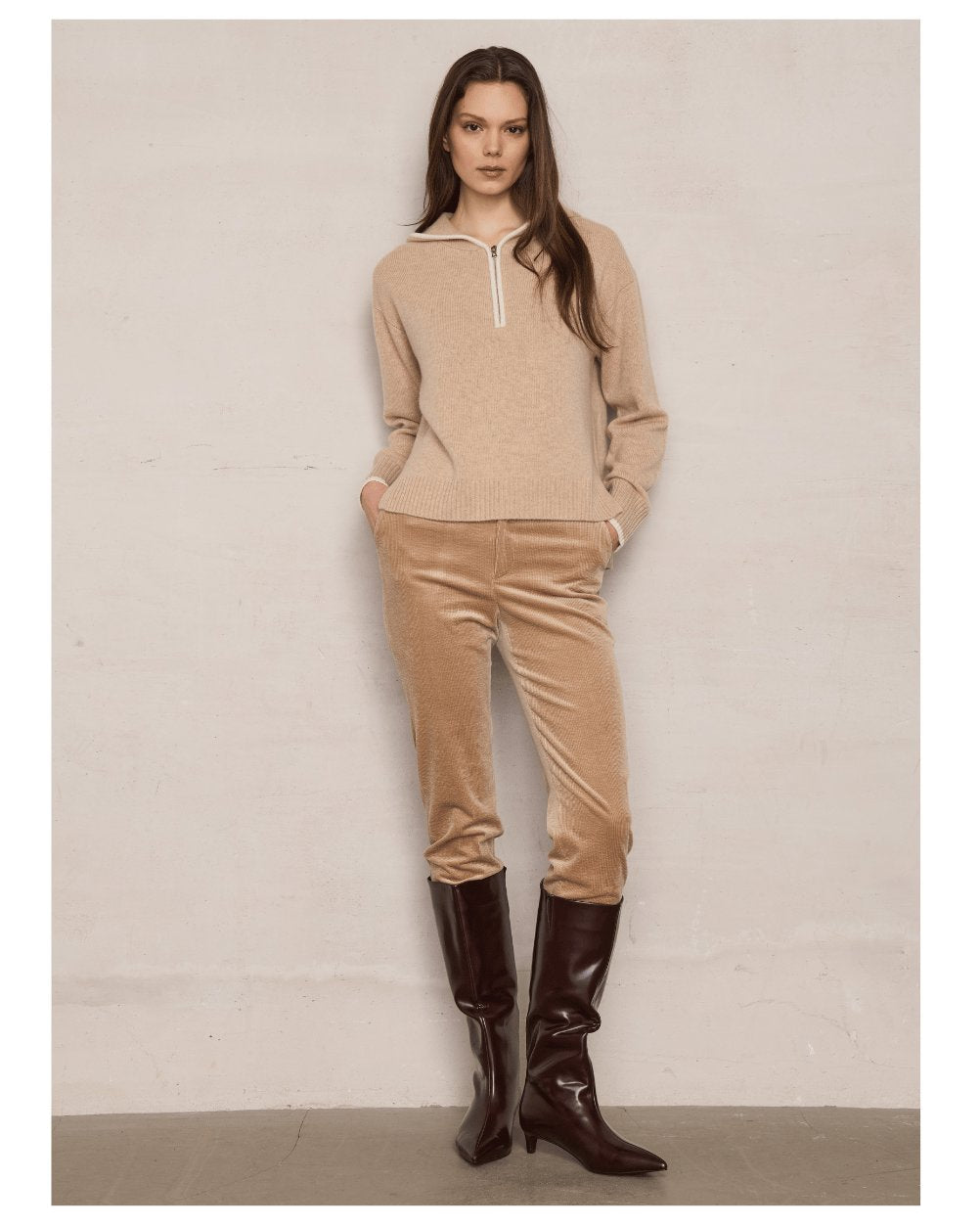 The Carine Trouser Camel Pants - Trousers Lafata 