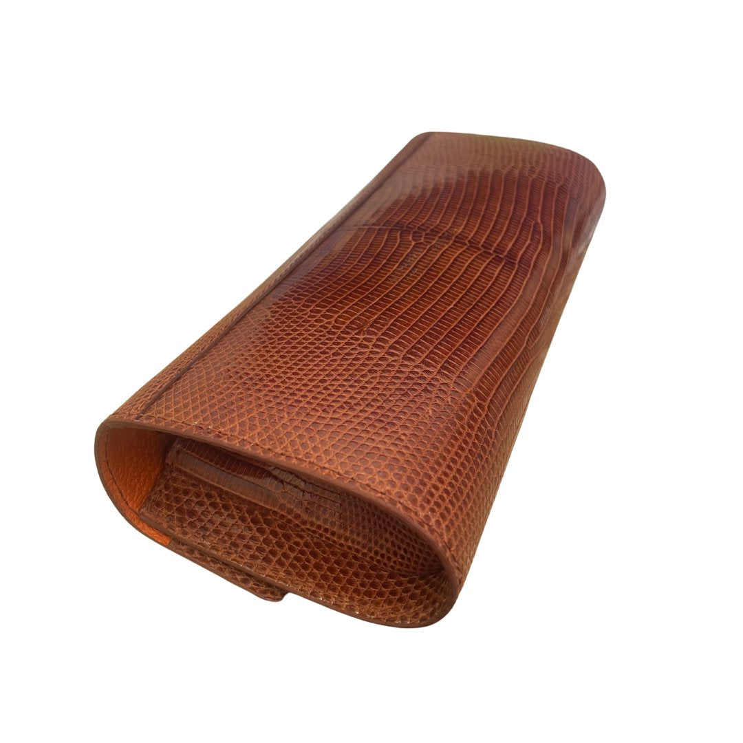 Lizard Classic Clutch Cognac Clutch W.Kleinberg 