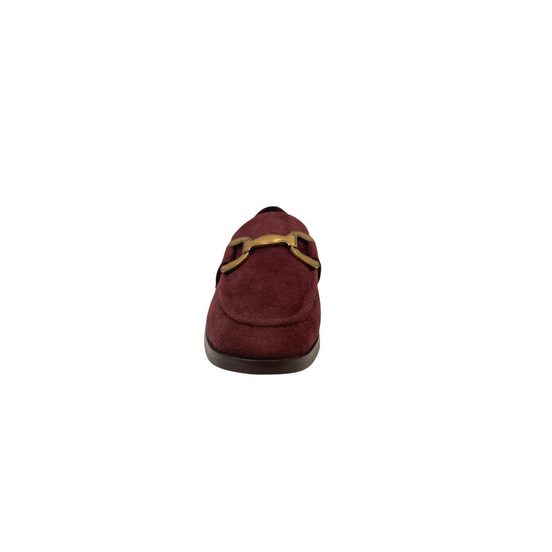 Kid Suede Loafers Burgundy Flats - Loafer Bibi Lou 