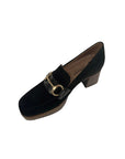 Buckle Suede Black Flats - Loafer Piesanto 