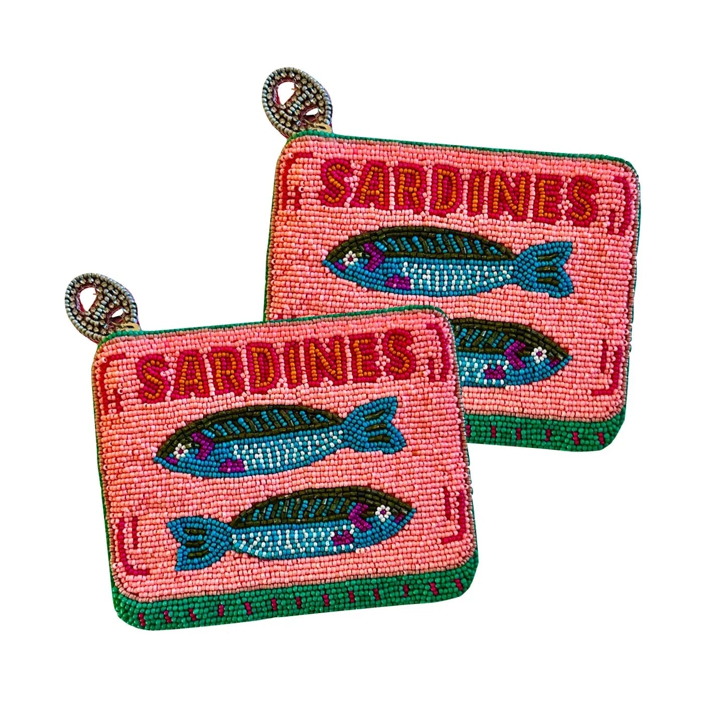 Beaded Sardines Coin Purse Green Wallets Lily Posh 