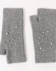 Crystal Embellished Angora Mittens Grey Mittens Pissenlit 