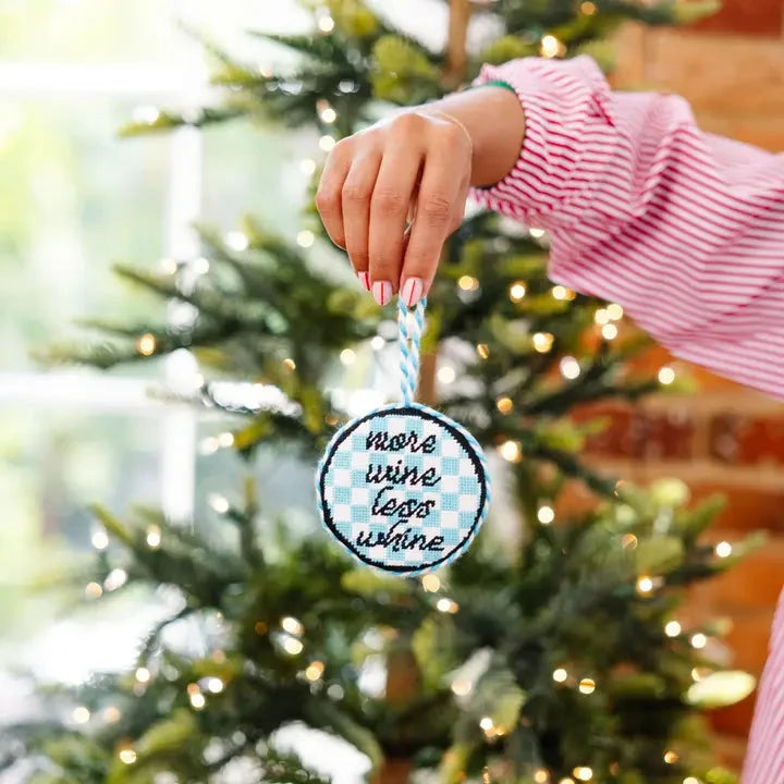 More Wine Needlepoint Ornament Home Decor - Decorative Accents Furbish 