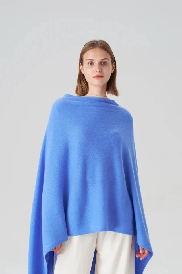Pure Cashmere Travel Wrap Azure Blue Scarves Pissenlit 