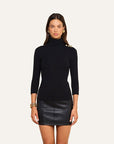 Aja Turtleneck Black/Gold Tops - Turtleneck L'Agence 