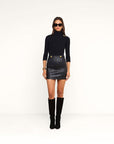 Aja Turtleneck Black/Gold Tops - Turtleneck L'Agence 