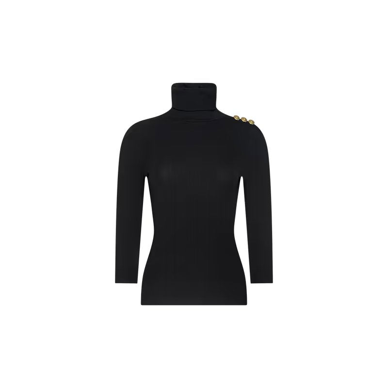 Aja Turtleneck Black/Gold Tops - Turtleneck L'Agence 
