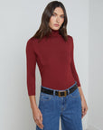 Aja Turtleneck 3/5 Sleeve Syrah